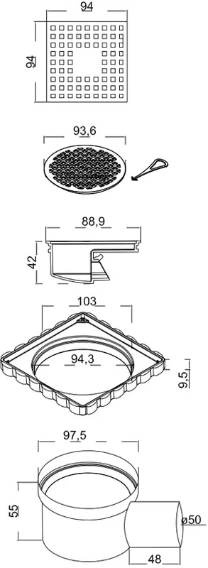 Душевой трап BERGES Trend 10 см хром - фото 3