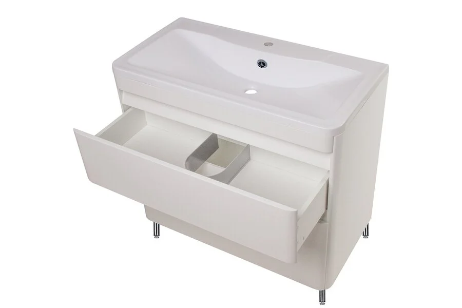 Тумба под раковину напольная Style Line Атлантика 90 см белая, моноблок - фото 5