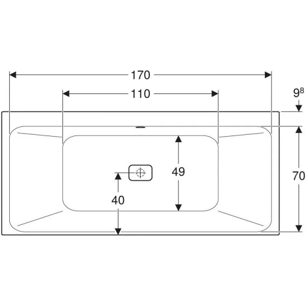 Ванна акриловая Geberit myDay 650580000, 180 х 80 см, белая - фото 2