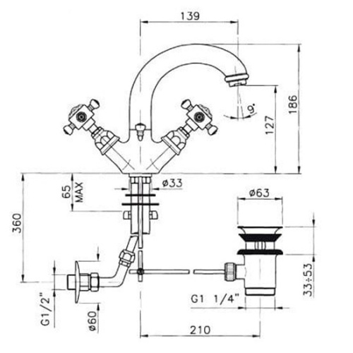 Смеситель для раковины Nicolazzi Le Pietre 2132 - фото 3
