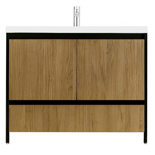 Тумба с раковиной напольная Velvex Klaufs tnKLA.100.2D.1Y-61 100 см с дверцами