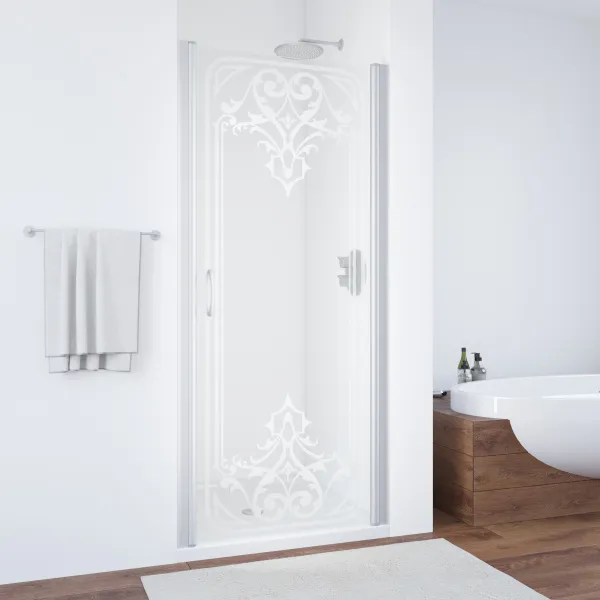 Душевая дверь рисунок матовый стекло прозрачное Vegas-glass EP 75 ARTDECO D2 - фото 10