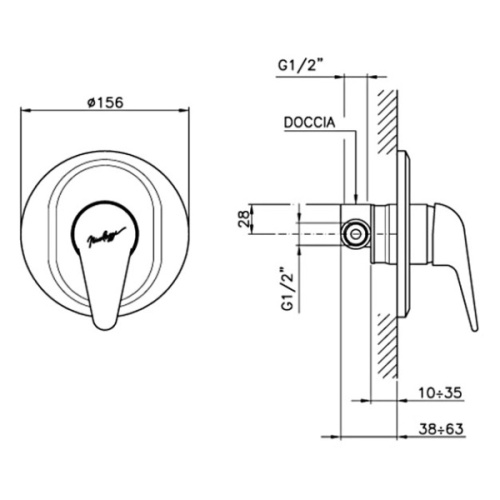Смеситель для душа встраиваемый Nicolazzi Dom 4306 - фото 3