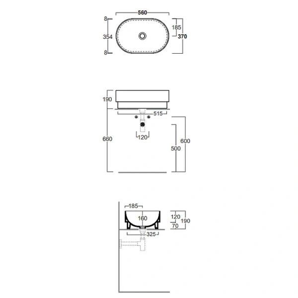 Раковина Simas Po-mo 56 см накладная - фото 2