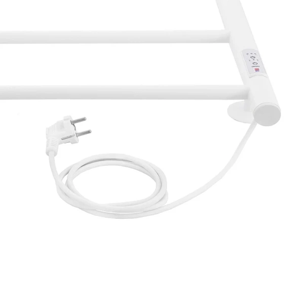 Полотенцесушитель электрический Energy Round 40x90 см белый матовый, электрические с наружной вилкой, электрические скрытого подключения, правое подключение - фото 5