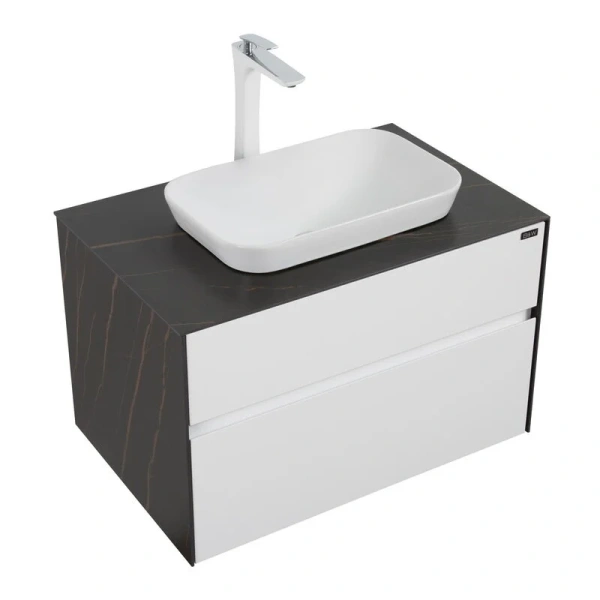 Тумба с раковиной подвесная Black&White Universe 907U800-1 80 см МДФ, под врезную раковину - фото 5