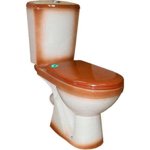 Унитаз компакт Rosa Комфорт коричневый - фото 1
