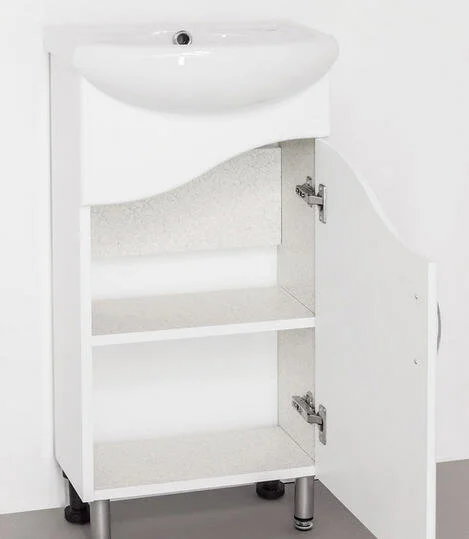 Тумба под раковину напольная Style Line Эко Волна 40 см белая, моноблок - фото 5