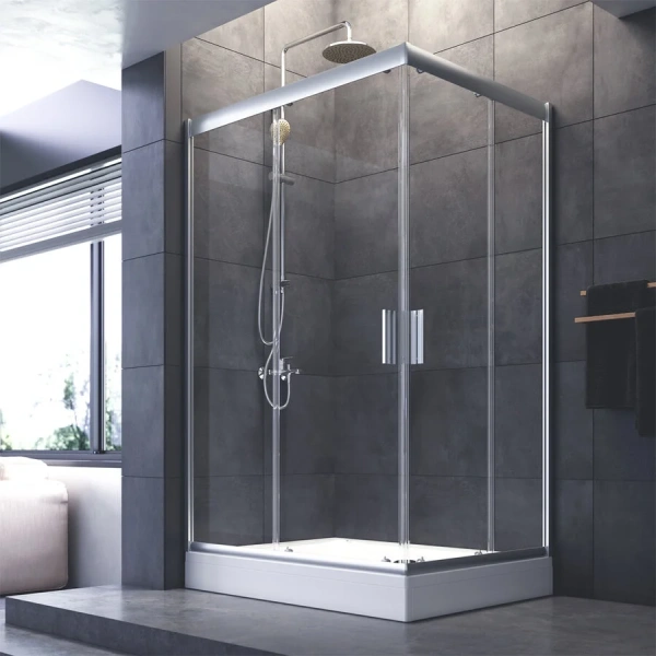 Душевой уголок Am.Pm Gem 120x90 см стекло прозрачное, профиль хром, 120х90 - фото 5