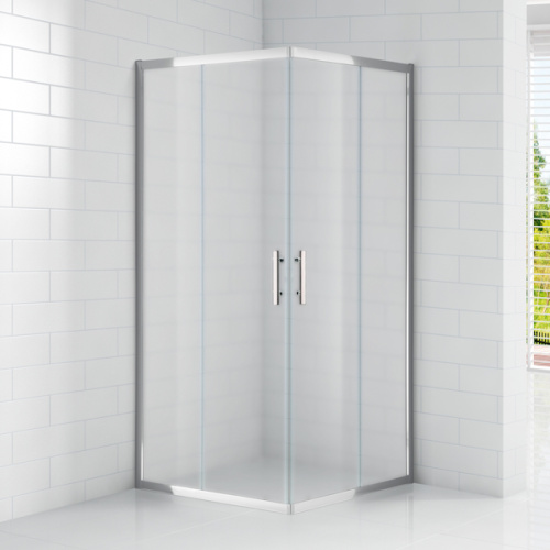 Душевой уголок Cezares Eco 90x90 см стекло рифленое профиль хром - фото 1
