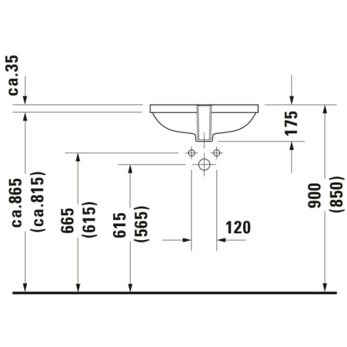 Раковина Duravit D-Code 53 см встраиваемая - фото 3
