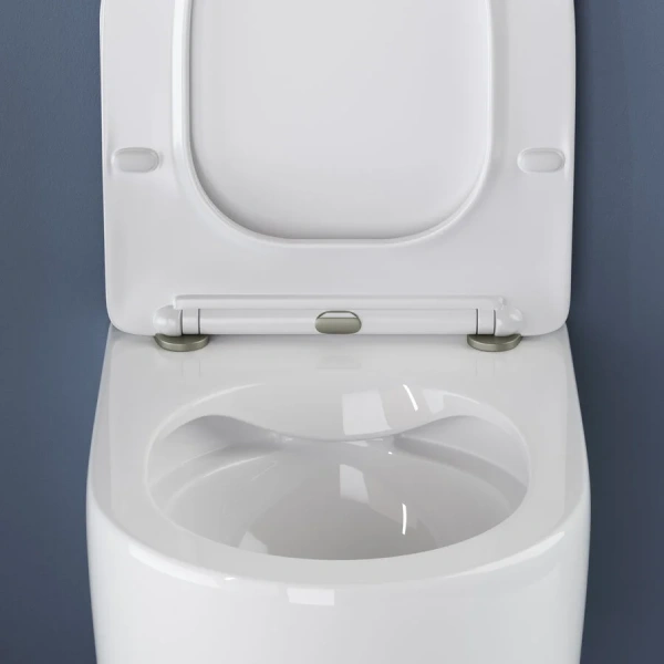 Унитаз подвесной Ceramica Nova Moments с сидением микролифт, недорогие, безободковые, сиденье с микролифтом , с антивсплеском - фото 6