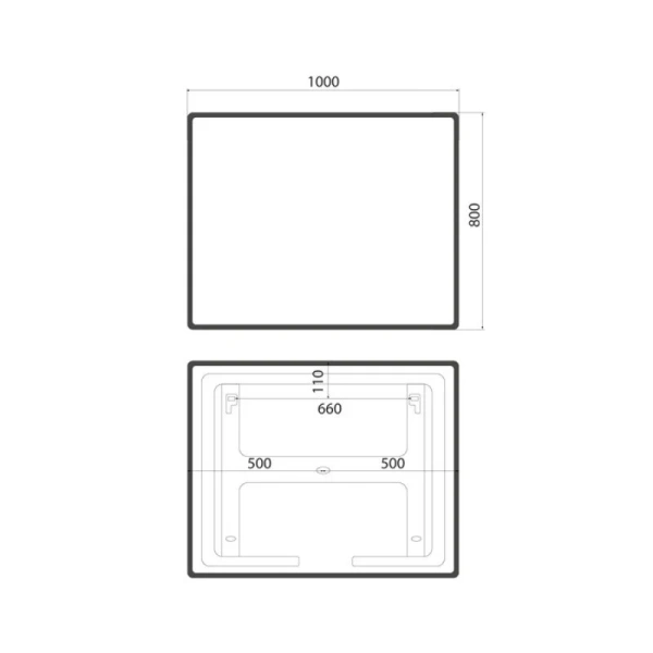 Зеркало с подсветкой IDDIS Cloud 100 см черная окантовка - фото 2