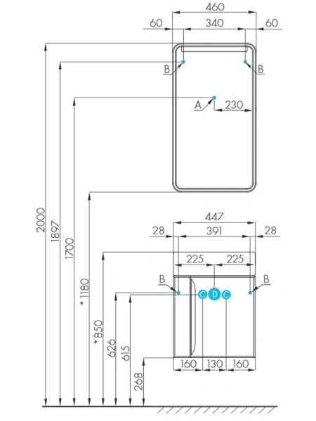 Тумба с раковиной подвесная Акватон Вита 1A221401VTD70 46 см с распашной дверцей, в наличии - фото 2