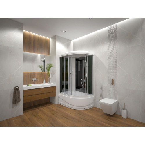 Душевая кабина Erlit Comfort 120x80 см черная задняя стенка, асимметричные - фото 2