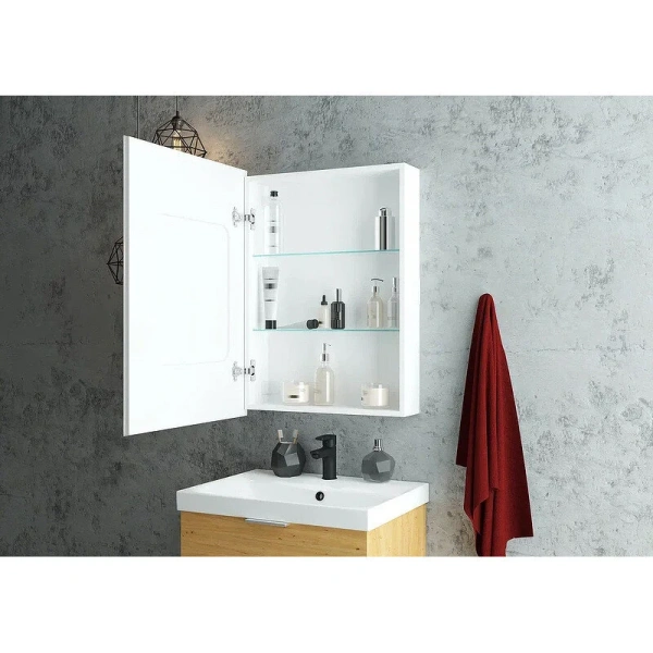 Зеркальный шкаф с подсветкой Misty Алюр 60 см с розеткой index_1 - фото 9