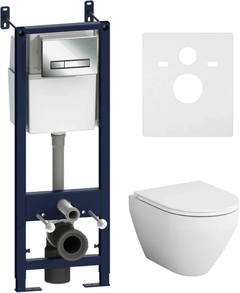 Унитаз с инсталляцией Am.Pm Spirit IS302 с сиденьем микролифт и клавишей