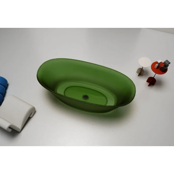 Ванна из полиэфирной смолы Abber Kristall 170x75 см зеленая, без гидромассажа, большие - фото 5