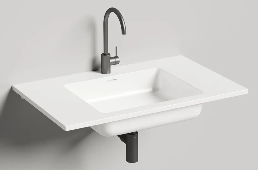 Раковина Salini Onda 80 см белый матовый - фото 2