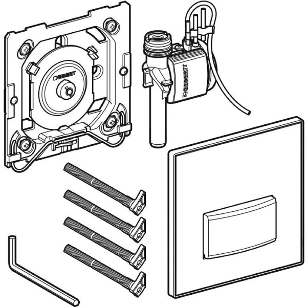 Пневматическая  система управления смывом для писсуара, пластик, цвет чёрный, Geberit Sigma 50, нет в наличии - фото 2