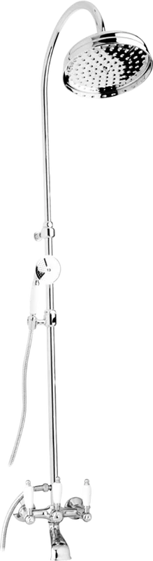 Душевая стойка Cezares First хром ручки белые - фото 1