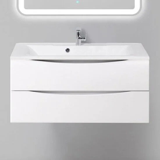 Тумба под раковину подвесная BelBagno Marino 110 см bianco lucido - фото 1