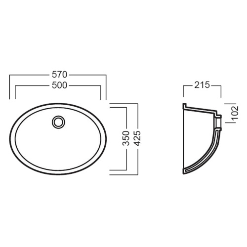Раковина встраиваемая Hatria Caterine Y65101 55х40 см - фото 4