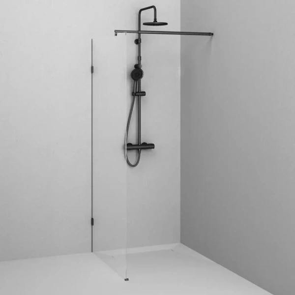 Душевая перегородка Am.Pm X-Joy 90 см профиль черный, черные - фото 3