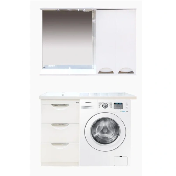 Зеркальный шкаф с подсветкой Misty Куба 120 см белый, правый, навесные - фото 4