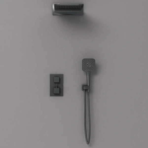 Душевой комплект Vincea термостатический, черный, по запросу - фото 5