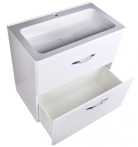 Тумба под раковину напольная Style Line Каре 80 см белая, 80 см - фото 6