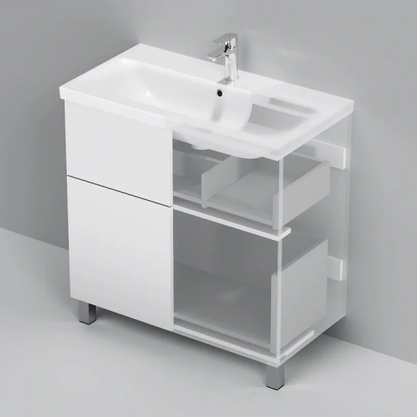 Тумба под раковину напольная Am.Pm Gem 80 см с 2 выдвижными ящиками, моноблок - фото 5