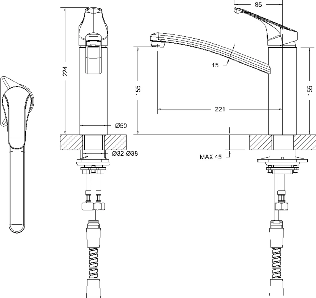Смеситель для кухни Bravat Common F7234129CP-RUS - фото 2