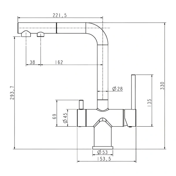 Смеситель для питьевой воды Paulmark Serpentine брашированное золото, для кухни, для питьевой воды с фильтром - фото 2