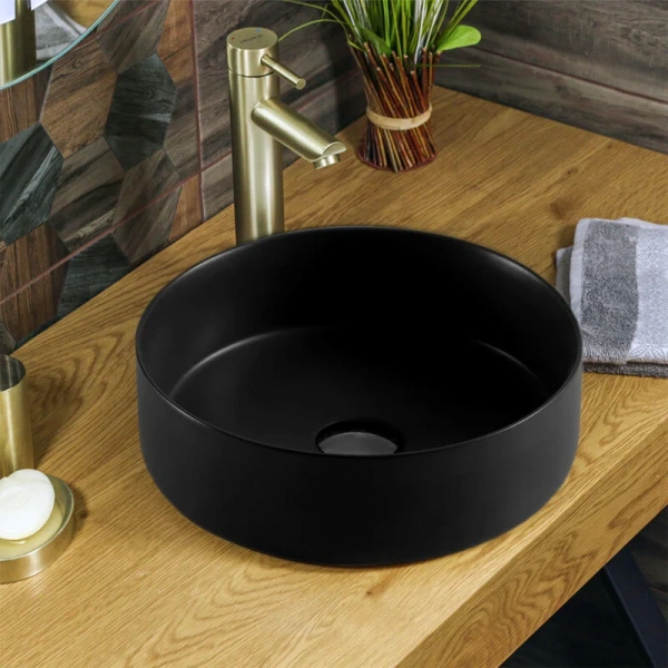 Раковина Azario 35.5 см черная матовая, накладные (на столешницу), пристенные - фото 3
