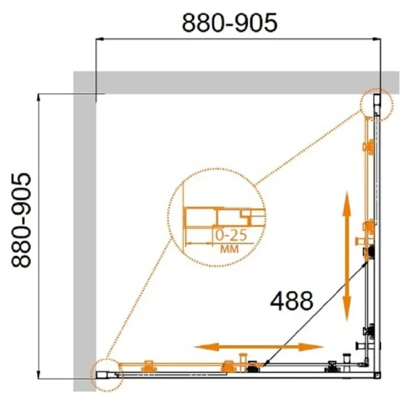 Душевой уголок Cezares Molveno 90х90 см стекло рифленое - фото 2