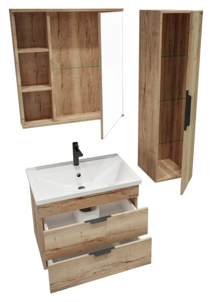 Зеркальный шкаф Grossman Форта 70 см дуб галифакс, 70 см - фото 3