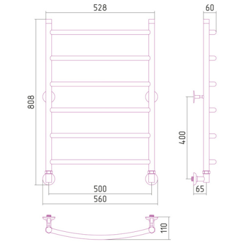 Полотенцесушитель водяной Стилье Аксиома 00020-8050 - фото 2