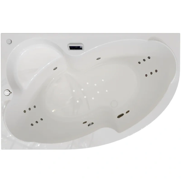 Гидромассажная ванна Радомир Ирма 2-83-2-1-9-216/2-83-2-2-9-216, 149 x 96.5 см, L/R, рама-подставка, фронтальная панель, слив-перелив, гидромассаж Люкс хром КУ 500, белая - фото 1