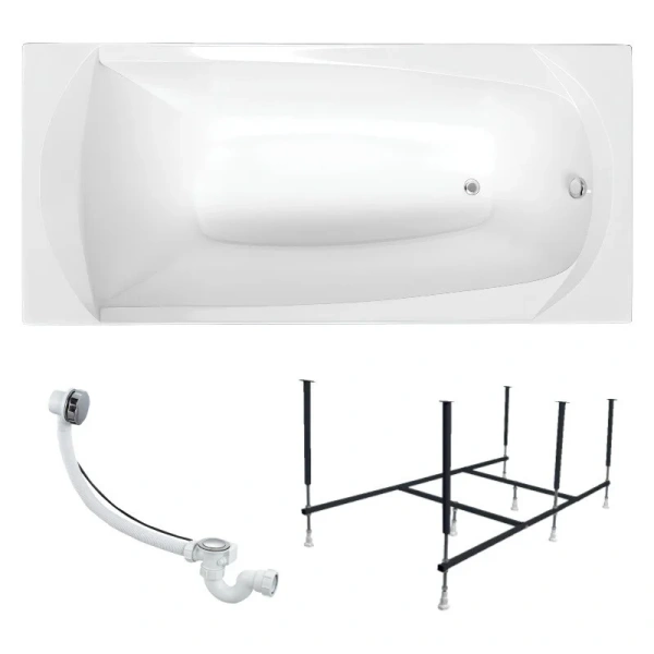 Ванна акриловая 1MarKa Elegance 01эл16570кс2+, 165 x 70 см, цвет белый, прямоугольные - фото 5