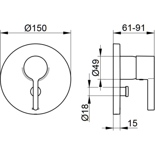 Смеситель для ванны и душа Keuco Edition 400 51572 010181 - фото 3