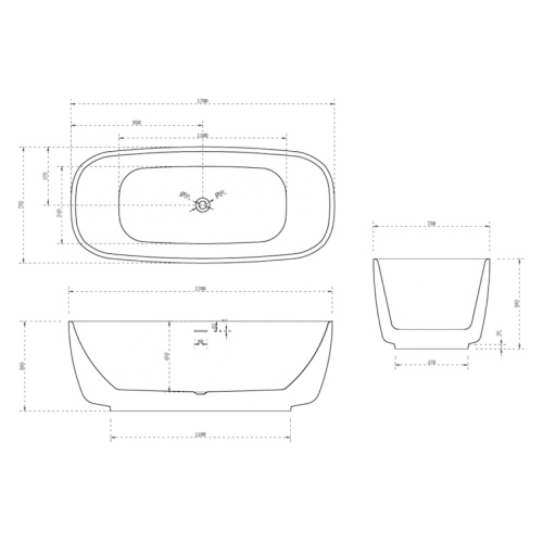 Акриловая ванна Abber 170х75 см овальная - фото 3