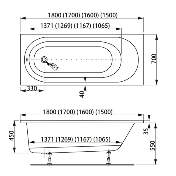 Ванна акриловая Vagnerplast Kasandra 150×70 см белая - фото 2