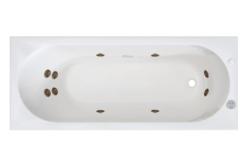 Акриловая ванна Радомир Вальс 1-01-4-0-1-336К, 170 х 70 см, каркас, фронтальный экран, сифон, слив-перелив автомат в комплекте, белая/бронза, приставные, встраиваемые - фото 7