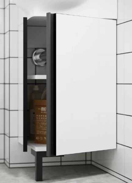 Тумба под раковину напольная Aqwella Porto 36.5 см белая с черным, напольная, пристенная - фото 4