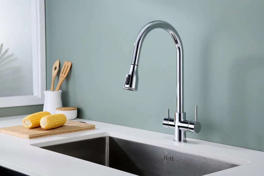 Смеситель для кухни Paulmark Lange La214212 с выдвижным изливом - фото 4