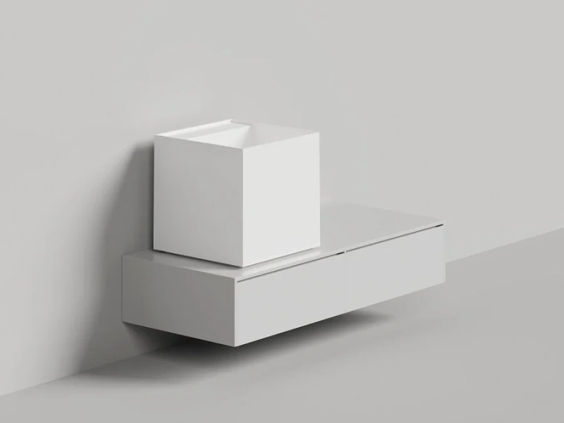 Раковина Salini Armonia Square Top 03 белая матовая, одинарные - фото 8