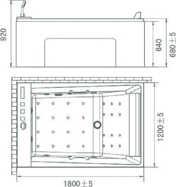 Ванна гидромассажная акриловая Orans BT-65105 L/R, 180 х 120 см, левая/правая - фото 2