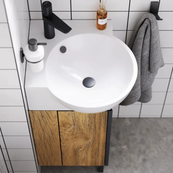 Тумба под раковину напольная Aqwella Porto 36.5 см дуб балтийский, современная, hi-tech - фото 3