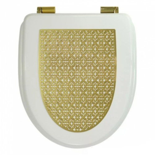 Крышка-сидение с микролифтом Migliore Milady фурнитура золото - фото 6